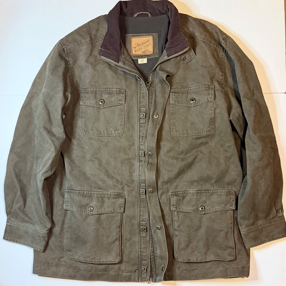 Orton Brothers Vermont Barn Chore Coat XXL Olive Corduroy Collar Field Jacket